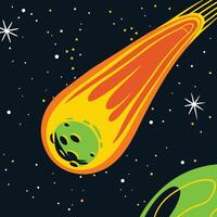 Cosmic Comet Fiery Tail, Celestial Flight vector