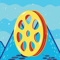 Reel Adventures A Colorful Film Reel Illustration vector