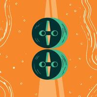 Abstract Dual Circular Design with Teal and Orange vector