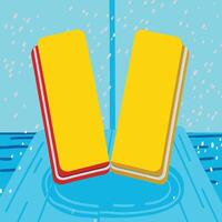 Abstract Colorful Rectangles in Water vector