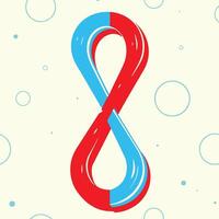 Abstract Intertwined Loops Red and Blue Infinity Symbol Design vector