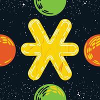 Cosmic Asterisk Abstract Space Art vector
