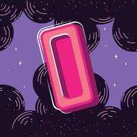 Abstract Pink Shape in Space Cosmic Design vector
