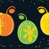Vibrant Fruit Slices, Abstract Design vector