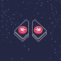 Dual Directional Arrow Buttons Game Controller Design vector