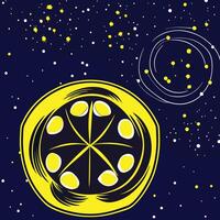 Cosmic Lemon Slice A Celestial Design vector