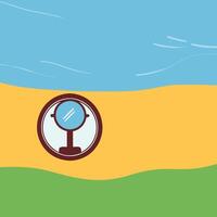 Handheld Mirror Reflection A Colorful Illustration vector