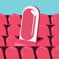 Capsule in Auditorium Seats Abstract Art vector