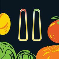 Pause Button with Colorful Fruits vector