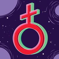 Cosmic Feminine Symbol Abstract Art in Space vector