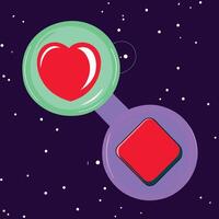Cosmic Heart and Square Abstract Space Art vector