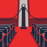 Red Carpet Aisle, Column, and Chains vector