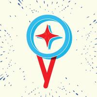 Abstract Starburst Location Pin Design vector