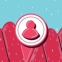 Profile Icon Location Marker User Interface Design Element vector