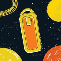 Space-Age Gadget Futuristic Design in Cosmic Setting vector