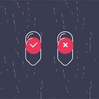 UI Design Checkmark and Cross Icons for Approval and Rejection vector