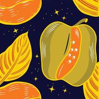 Cosmic Fruit Abstract Yellow and Orange Design vector