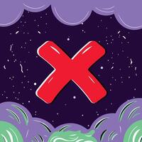 Red X Symbol Graphic Design, Abstract Art, Negative Space, Visual Communication, Cancellation, Rejection, Error, Forbidden, No Entry, Dismissal vector