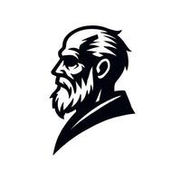 Intriguing Profile of a Bearded Elder vector