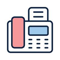 Fax machine icon representing traditional document transmission and communication vector