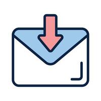 Icon of received mail indicating messages or email notifications vector