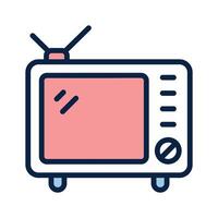 Television icon representing broadcasting, media, and visual communication vector