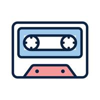 Cassette tape for traditional audio and media communication vector