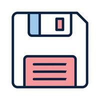 Floppy disk icon representing traditional data storage and sharing vector