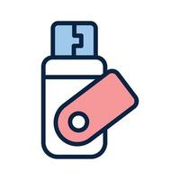 USB pendrive icon for portable data sharing and communication vector