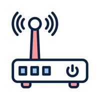 WiFi modem icon symbolizing wireless internet connectivity and communication vector