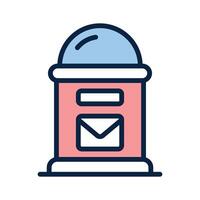 Postal service mailbox icon representing traditional mail communication vector