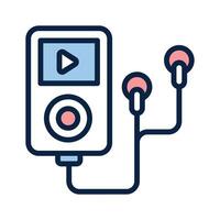Music player icon symbolizing audio entertainment and communication vector