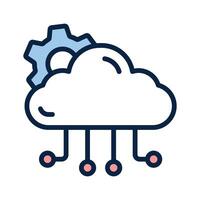 Cloud computing icon symbolizing online data and global communication vector