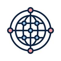 Global connection icon symbolizing worldwide communication networks vector