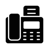 Fax machine icon representing traditional document transmission and communication vector