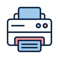Printer icon representing printed communication and document processing vector