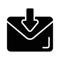 Icon of received mail indicating messages or email notifications vector