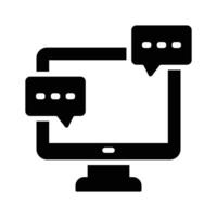 Desktop screen displaying messaging communication interface vector