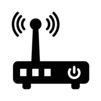 WiFi modem icon symbolizing wireless internet connectivity and communication vector