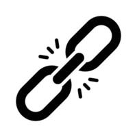 Icon of a broken link chain symbolizing connectivity issues vector