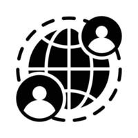 Global communication icon symbolizing worldwide networking and information sharing vector