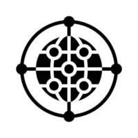 Global connection icon symbolizing worldwide communication networks vector