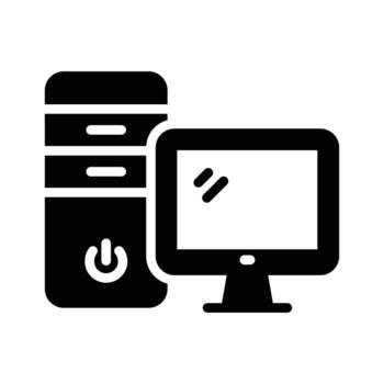 escritorio ordenador personal icono representando digital comunicación y informática vector