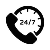24 7 support icon symbolizing round the clock customer communication services vector