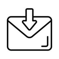 Icon of received mail indicating messages or email notifications vector