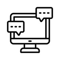 Desktop screen displaying messaging communication interface vector