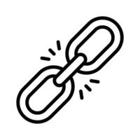 Icon of a broken link chain symbolizing connectivity issues vector