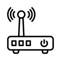 WiFi modem icon symbolizing wireless internet connectivity and communication vector