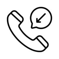 Incoming call icon representing real-time communication through phones vector