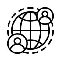 Global communication icon symbolizing worldwide networking and information sharing vector